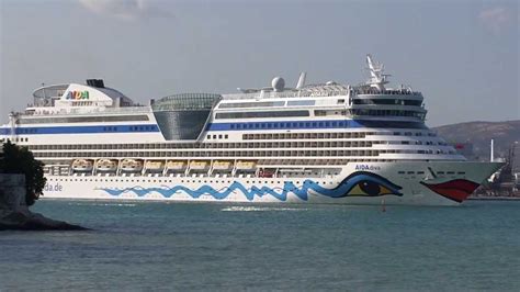 Cruise Ship Aida Diva 06 Aug 2011 Leaving Fm Port Of Volos Part 1