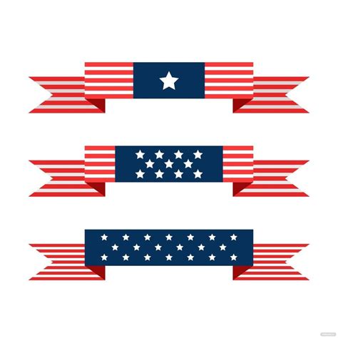 American Flag Banner Vector In Illustrator Svg  Eps Png