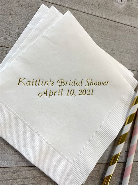 Personalized Napkins Bridal Shower Wedding Personalized Etsy