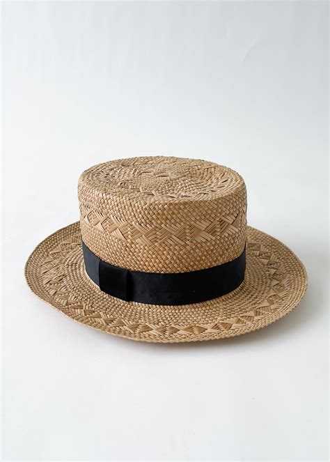 Vintage 1930s Stetson Straw Boater Hat Raleigh Vintage