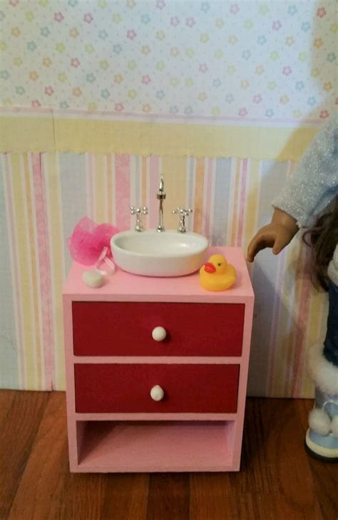 18 Inch Doll Bathroom Sink Vanity Cabinet Sink With Bar Of Soap For