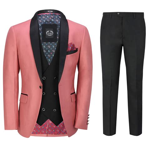 mens 3 piece tuxedo suit formal wedding tailored fit dinner jacket blazer ebay