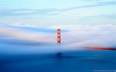 Golden Gate Bridge Covered In Fog Wallpapers Hd Desktop Background
