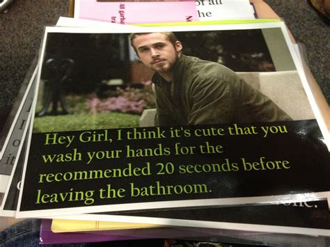 Ryan Gosling Encourages Personal Hygiene In This Bathroom Poster For Resident Halls
