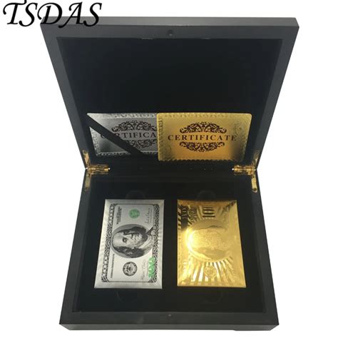 Buy 100 Dollar Gold And Silver Playing Cards With Black
