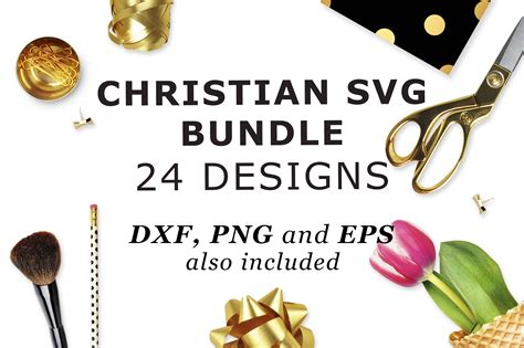 Christian SVG Bundle 24 Designs SVG PNG EPS DXF (19658) | Cut Files