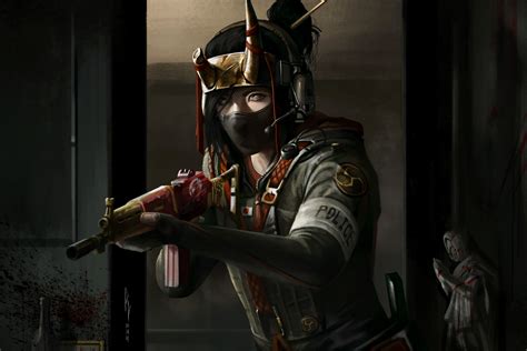 Artstation A Room Darkly A Rainbow 6 Hibana Illustration