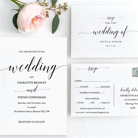 Complete Wedding Invitation Bundle Printable Wedding Etsy