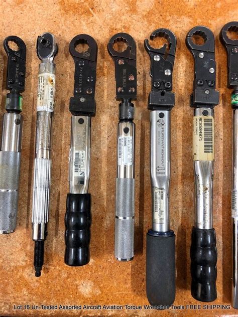 Lot 16 Un Tested Assorted Aircraft Aviation Torque Wrenches Tools Free