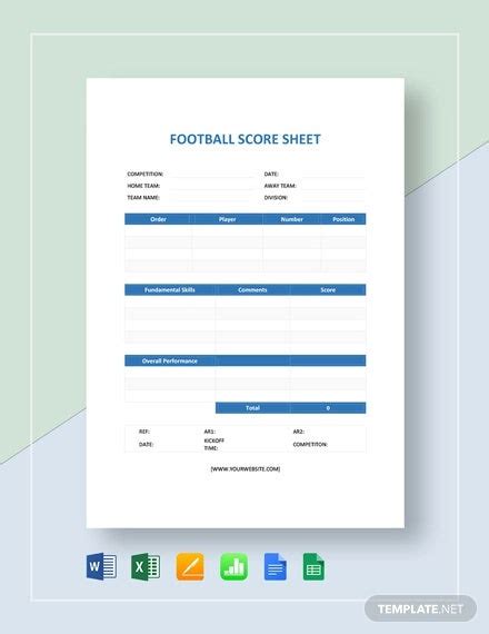 Football Team Sheet Template 6 Pdf Free And Premium Templates