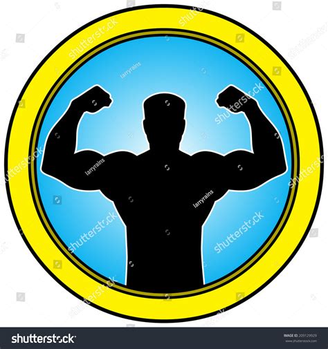 Tough Man Button Royalty Free Stock Vector 209129929