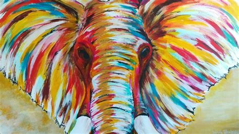 Abstract background watercolor art colorful rainbow pattern texture color design. Colorful Elephant art, abstract acrylic painting - YouTube