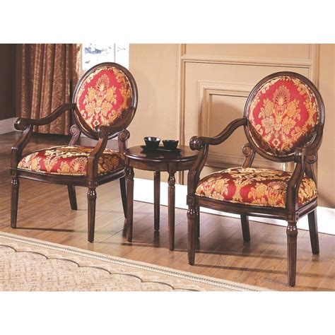 Best Master Furnitures Maddison 3 Piece Traditional Living Room Accent Chair And Table Set