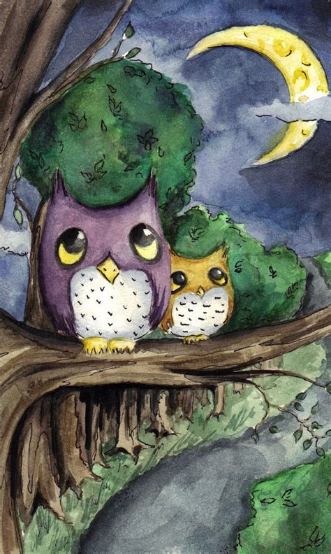 Night Owls By Okamint Owl Illustration Illustrations Betty Boo Owl