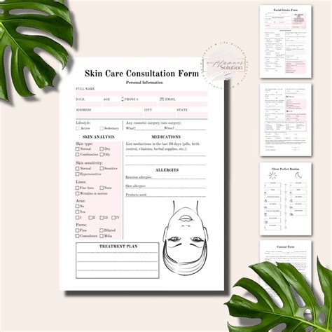Printable Esthetician Forms Client Intake Form Skincare Etsy