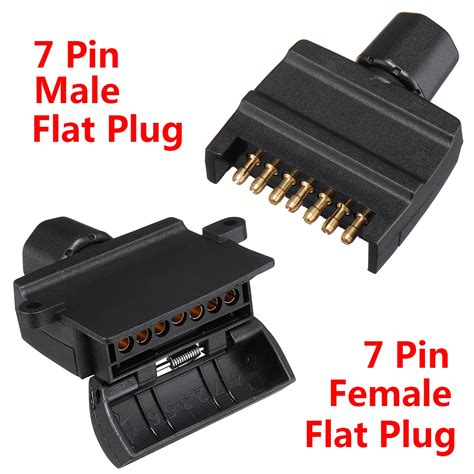 7 Pin Flat Male7 Pin Plug Flat Female Trailer Connector Adapter Socket