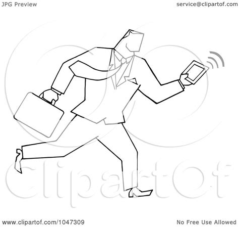 Royalty Free Rf Clip Art Illustration Of A Businessman Running With A