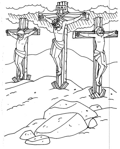Jesus And The Cross Coloring Pages Coloring Home