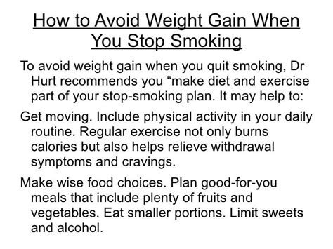 Quit Smoking Without Gaining Weight