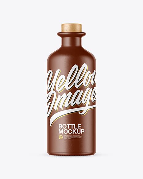 Ceramic Bottle Mockup On Yellow Images Object Mockups