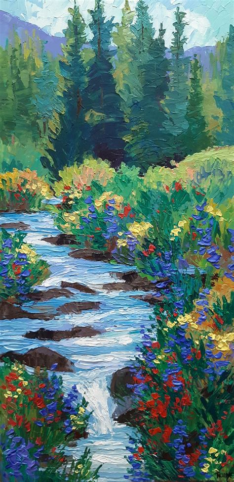 Summer On Blue Creek Landscape Paintings Nature Paintings Landscape