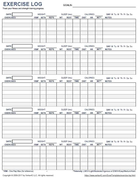 I've been building up strength in my shoulder preparing for surgery over the past year and even modified the beast chest workout, but i guess i am just to much weight lol. Free Printable Exercise Log And Blank Exercise Log ...