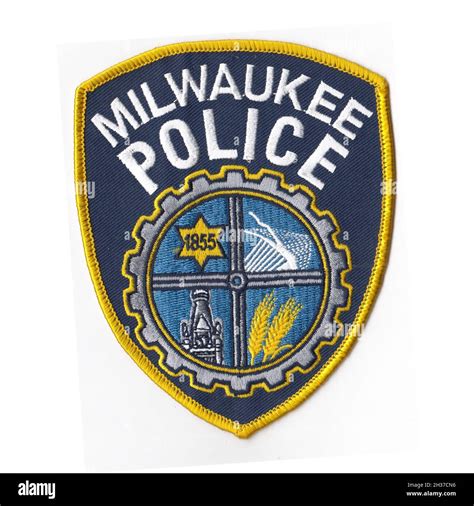 Us Police Department Patch Isolated With White Background Stock Photo