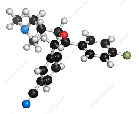 Citalopram Anti Depressant Drug Molecule Stock Image F0111602