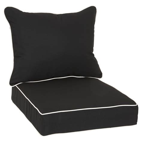 Mozaic Company Sunbrella Canvas Outdoor Corded Chair Cushion And Pillow