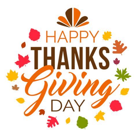 Happy Thanksgiving Day Logo Transparent Png And Svg Vector
