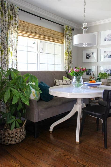 You can seat anywhere from two to ten people with a banquette dining set. House Update: Woven Roman Shades — Katrina Blair ...