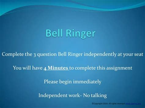 Ppt Bell Ringer Powerpoint Presentation Free Download Id2509239
