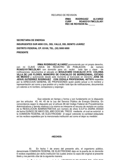 Recurso De Revision Administrativo Caso De Ley Información Del Gobierno