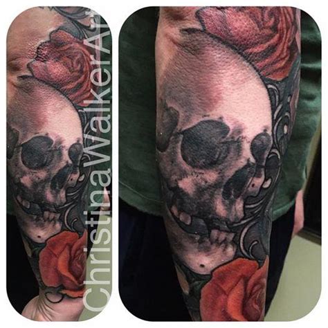 Skull And Roses By Christina Walker Tattoos