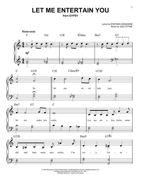 Let Me Entertain You Easy Piano Print Sheet Music Now