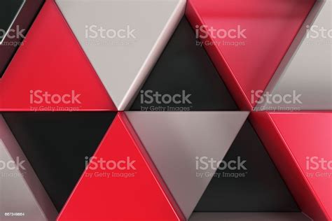 Pattern Of Black White And Red Triangle Prisms Stock Illustration