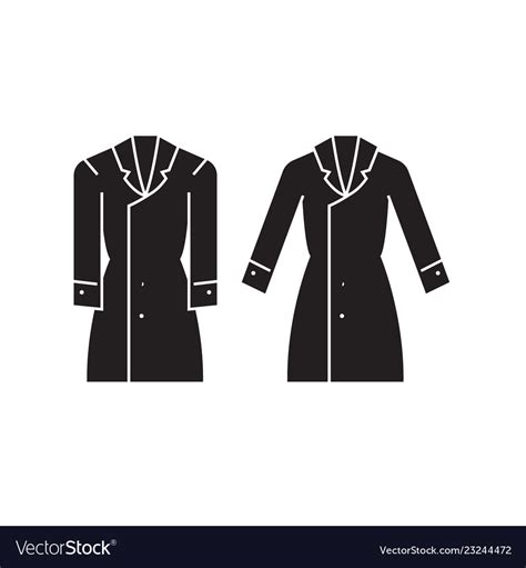 Trench Coat Black Concept Icon Coat Royalty Free Vector