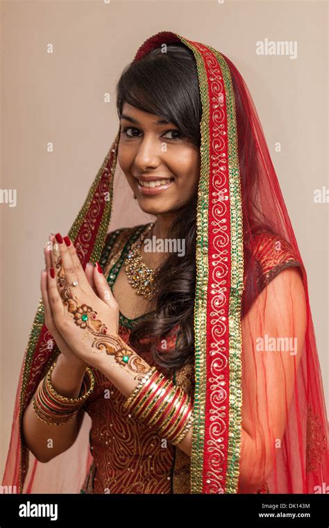 Portrait Of A Beautiful Indian Woman Dressed In Traditional Clothing