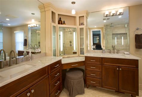 Master Bath With Custom Makeup Station Traditional Bathroom Dc