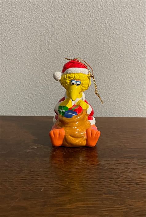 1980s Sesame Street Big Bird Holiday Ornament Vintage Muppets Inc