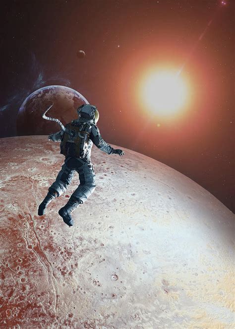Astronaut Floating In Outer Space Digital Art By Madcrabs Creations
