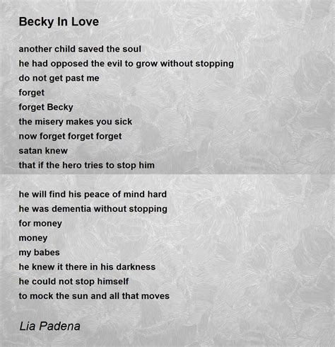 Becky In Love Becky In Love Poem By Lia Padena