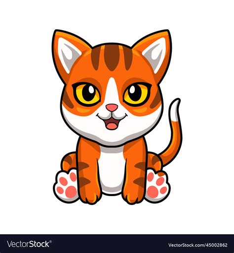 Cute Orange Tabby Cat Cartoon Royalty Free Vector Image