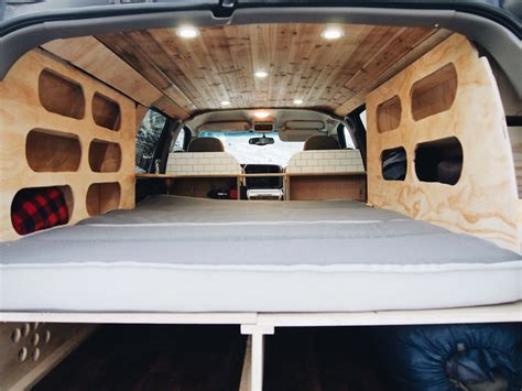 Camping Setup In A Chevy Suburban Camper Conversion Campervan