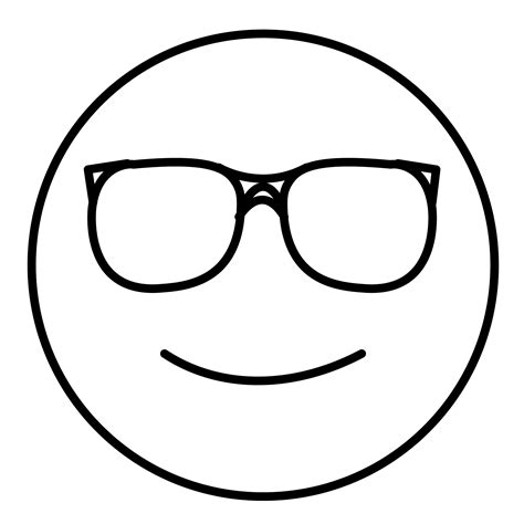Smiling Face With Sunglasses Emoji Coloring Page Colouringpages