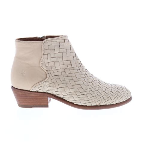 Frye Carson Woven Bootie 71540 Womens Beige Leather Ankle And Booties Bo