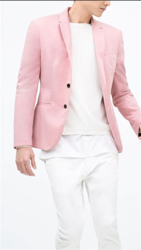 Pink Blazer For Summer Ropa De Hombre Casual Elegante Vestir