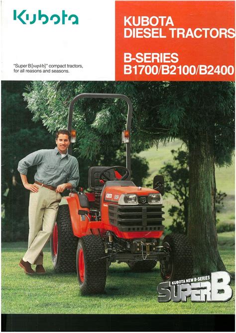 Kubota Diesel Compact Tractor Brochure B Series B1700 B2100 B2400
