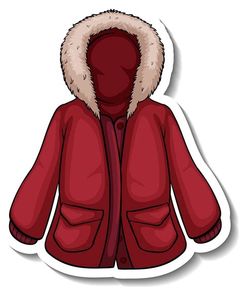 A Sticker Template With Red Winter Coat Isolated 2722996 Vector Art At