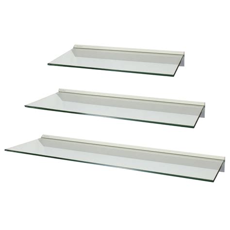 Set Of 3 Clear Floating Glass Wall Shelves Storage Display Shelf 60cm 80cm 100cm Ebay